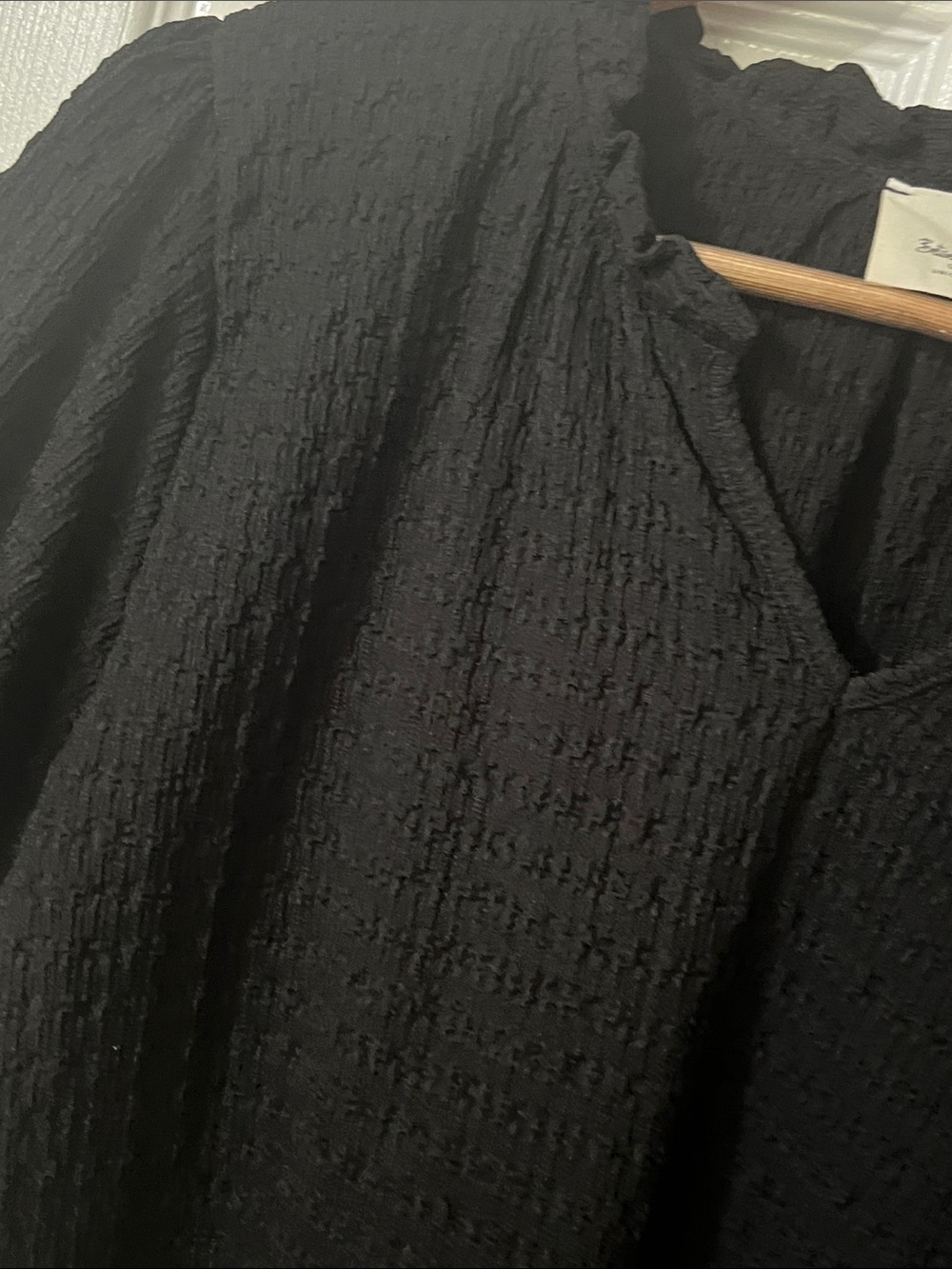 NWOT Betsey’s Boutique Shop Blouse Top Shirt XL Black Textured Short Sleeve - Picture 6 of 9